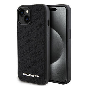 Karl Lagerfeld PU Quilted Pattern Zadní Kryt pro iPhone 15 Black KLHCP15SPQKPMK