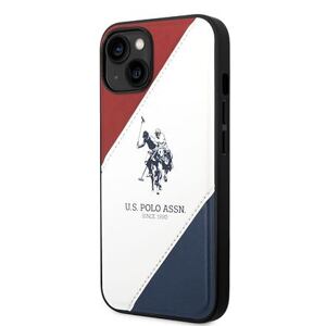 U.S. Polo PU Leather Double Horse Zadní Kryt pro iPhone 14 Plus Red/White/Navy USHCP14MPSO3