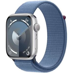 Apple Watch Series 9 GPS 45mm barva Silver Aluminum / Sport Loop Winter Blue MR9F3QC/A