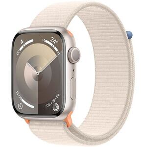 Apple Watch Series 9 GPS 45mm barva Starlight Aluminum Case / Starlight Sport Loop MR983QC/A