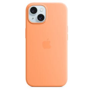 APPLE iPhone 15+ Silicone Case with MS - Orange Sorbet MT173ZM/A
