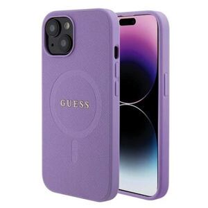 Guess PU Saffiano MagSafe Zadní Kryt pro iPhone 15 Plus Purple GUHMP15MPSAHMCU