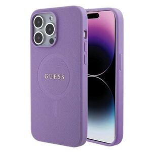 Guess PU Saffiano MagSafe Zadní Kryt pro iPhone 15 Pro Purple GUHMP15LPSAHMCU