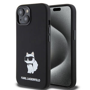 Karl Lagerfeld Liquid Silicone Choupette NFT Zadní Kryt pro iPhone 15 Black KLHCP15SSNCHBCK