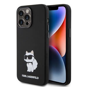 Karl Lagerfeld Liquid Silicone Choupette NFT Zadní Kryt pro iPhone 15 Pro Max Black KLHCP15XSNCHBCK