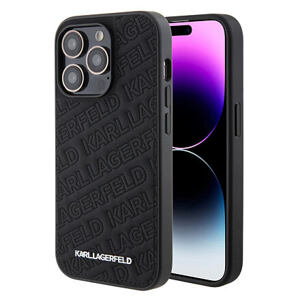 Karl Lagerfeld PU Quilted Pattern Zadní Kryt pro iPhone 15 Pro Max Black KLHCP15XPQKPMK