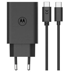 Motorola TurboPower Cestovní Nabíječka 50W Duo USB-C + USB-A vč. USB-C/USB-C kabelu Black MOTOCHAR50W
