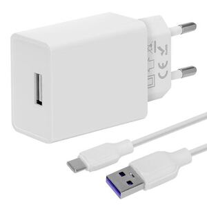 OBAL:ME Cestovní Nabíječka USB-A 10W + USB-A/USB-C Kabel 1m White 10W1UWH-C