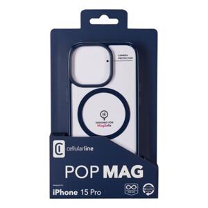 Zadní kryt Cellularline Pop Mag s podporou Magsafe pro Apple iPhone 15 Pro, čirý / modrý POPMAGIPH15PROB