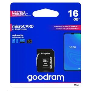 GOODRAM MicroSDHC karta 16GB M1AA, UHS-I Class 10, U1 + adaptér M1AA-0160R12