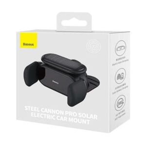 Baseus Car Mount Steel Cannon Pro Solar Electric phone holder fits from 5.4 to 6.7 inch, Black (SUGP SUGP010001