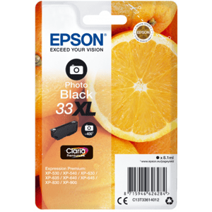 Epson Singlepack Photo Black 33XL Claria Prem. Ink C13T33614012