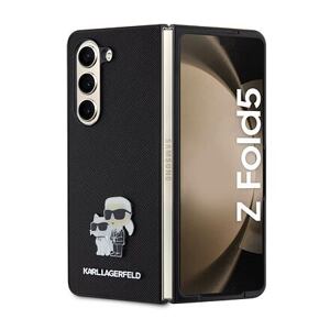 Karl Lagerfeld PU Saffiano Karl and Choupette NFT Zadní Kryt pro Samsung Galaxy Z Fold 5 Black KLHCZFD5SAKCNPK