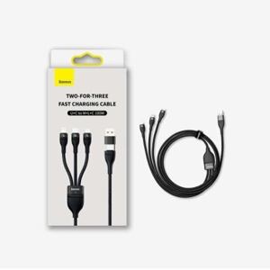Baseus Universal Flash Series 3-in-1 Fast Charging Data Cable (USB-A to Micro + Lightning + Type-C) CASS030103