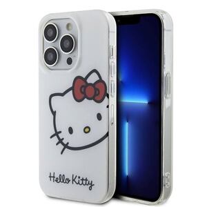 Hello Kitty IML Head Logo Zadní Kryt pro iPhone 15 Pro White HKHCP15LHCKHST