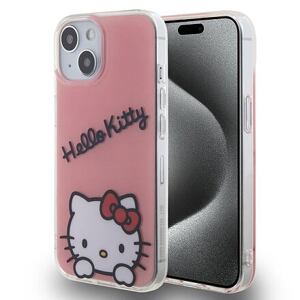 Hello Kitty IML Daydreaming Logo Zadní Kryt pro iPhone 15 Pink HKHCP15SHKDSP
