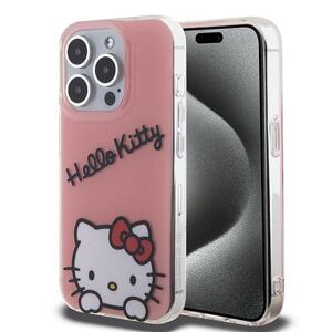 Hello Kitty IML Daydreaming Logo Zadní Kryt pro iPhone 15 Pro Pink HKHCP15LHKDSP