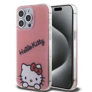 Hello Kitty IML Daydreaming Logo Zadní Kryt pro iPhone 15 Pro Max Pink HKHCP15XHKDSP