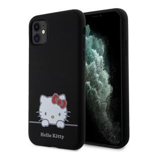 Hello Kitty Liquid Silicone Daydreaming Logo Zadní Kryt pro iPhone 11 Black HKHCN61SKCDKK