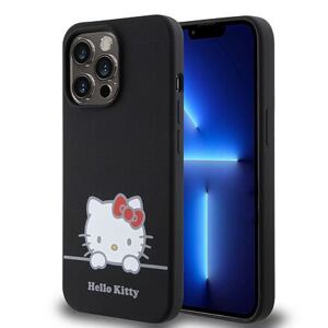 Hello Kitty Liquid Silicone Daydreaming Logo Zadní Kryt pro iPhone 13 Pro Black HKHCP13LSKCDKK