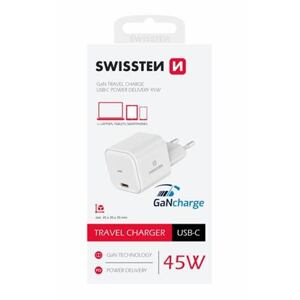SWISSTEN TRAVEL CHARGER GaN 1x USB-C 45W POWER DELIVERY WHITE 22037010