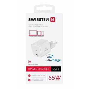 SWISSTEN TRAVEL CHARGER GaN 1x USB-C 65W POWER DELIVERY WHITE 22037020