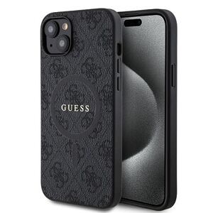 Guess PU Leather 4G Colored Ring MagSafe Zadní Kryt pro iPhone 15 Plus Black GUHMP15MG4GFRK