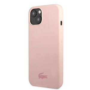 Lacoste Liquid Silicone Glossy Printing Logo Kryt pro iPhone 13 Pink LCHCP13MSI