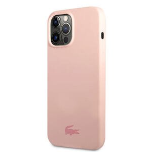 Lacoste Liquid Silicone Glossy Printing Logo Kryt pro iPhone 13 Pro Pink LCHCP13LSI