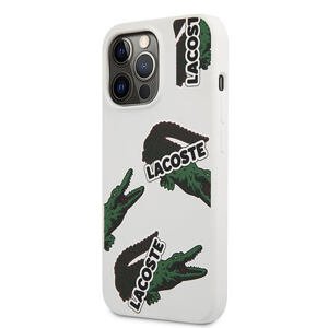 Lacoste Liquid Silicone Allover Pattern Kryt pro iPhone 13 Pro White LCHC13LSOW