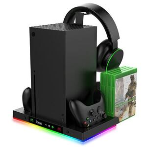 iPega XBX023S Multifunkční Nabíjecí RGB Stojan s Chlazením pro Xbox Series X PG-XBX023S