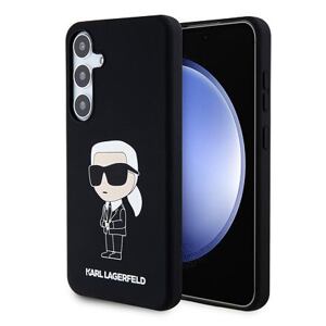 Karl Lagerfeld Liquid Silicone Ikonik NFT Zadní Kryt pro Samsung Galaxy S24+ Black KLHCS24MSNIKBCK
