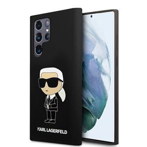 Karl Lagerfeld Liquid Silicone Ikonik NFT Zadní Kryt pro Samsung Galaxy S24 Ultra Black KLHCS24LSNIKBCK