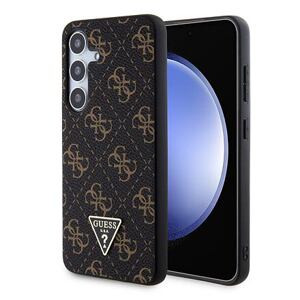 Guess PU Leather 4G Triangle Metal Logo Zadní Kryt pro Samsung Galaxy S24+ Black GUHCS24MPG4GPK