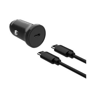 FIXED USB-C Car Charger 20W+ USB-C/USB-C Cable, black FIXCC20N-CC-BK