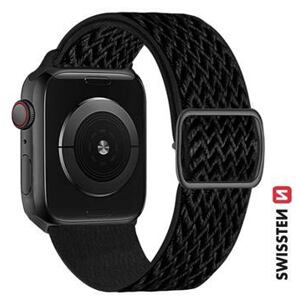 SWISSTEN NYLON BAND FOR APPLE WATCH 38 / 40 / 41 mm BLACK (with buckle) 46000705