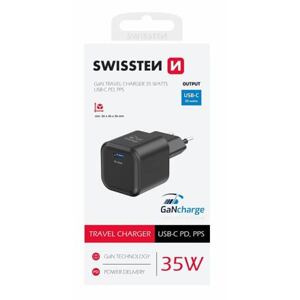 SWISSTEN TRAVEL CHARGER GaN 1x USB-C 35W POWER DELIVERY BLACK 22070210